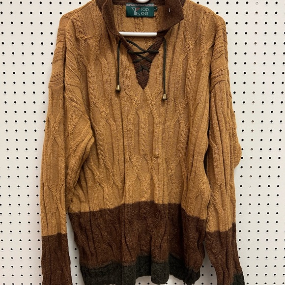 TOP KNIT Size Large 100% ALPACA boho sweater - Picture 6 of 7